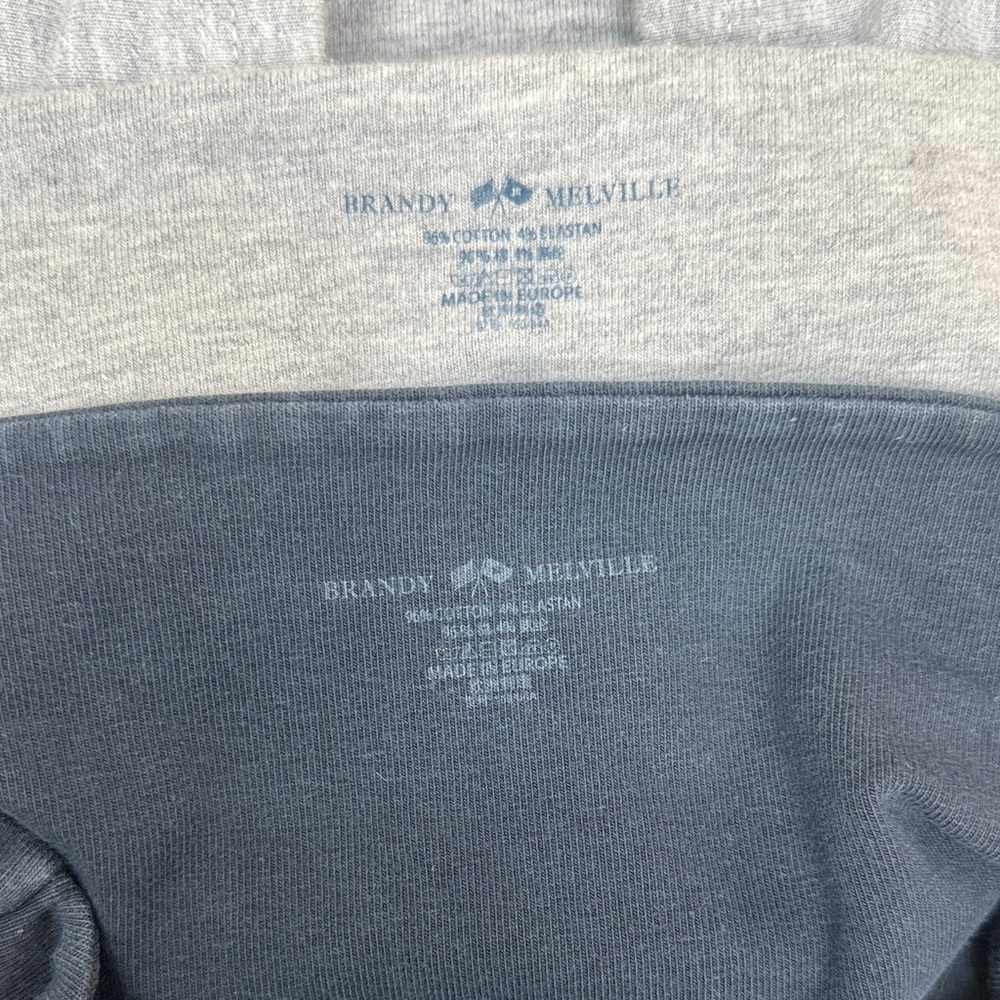 Brandy Melville Gray and Navy Halter Crop Tops - Picture 2 of 5